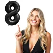 balon foliowy metalizowana cyfra 8 czarny partydeco 33 dgt