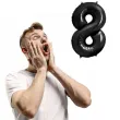 balon foliowy metalizowana cyfra 8 czarny partydeco 33 dgt