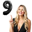 balon foliowy metalizowana cyfra 9 czarny partydeco 33 dgt