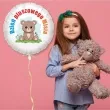 balon foliowy mis i pastelki dzien pluszowego misia bialy 18 rnd