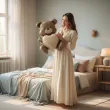 balon foliowy mis matus z serduszkiem bezowy godan 22 shp
