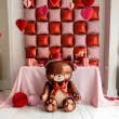 balon foliowy mis z kokardka stojacy brazowy partydeco 34 shp