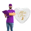 balon foliowy mloda para w gwiazdach bialo zloty 18 hrt