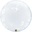 balon foliowy motyle i roze transparentny qualatex 24 orb