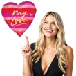 balon foliowy my love serce w pasy amscan 18 hrt