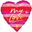 balon foliowy my love serce w pasy amscan 18 hrt