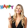 balon foliowy napis happy kolorowy godan 36 shp