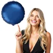 balon foliowy okragly dekoracja na urodziny granatowy matowy 18 rnd