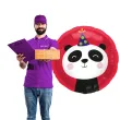 balon foliowy panda w czapeczce urodzinowej czerwony folat 18 rnd