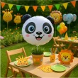 balon foliowy panda z uszami bialo czarny flexmetal 10 shp