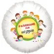 balon foliowy pasowanie na ucznia dzieci bialy 18 rnd
