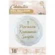 balon foliowy pierwsza komunia swieta krzyz i galazki bialy godan 18 rnd