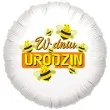 balon foliowy pszczolki w dniu urodzin bialy 18 rnd