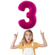 balon foliowy rozowa radosc cyfra 3 rozowy funnyfashion 41 dgt