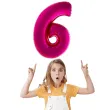 balon foliowy rozowa radosc cyfra 6 rozowy funnyfashion 41 dgt