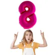 balon foliowy rozowa radosc cyfra 8 rozowy funnyfashion 41 dgt