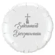 balon foliowy sakrament bierzmowania krzyz bialo srebrny 18 rnd