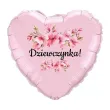 balon foliowy serce kwiat jabloni dziewczynka dekoracja na baby shower gender reveal 18 hrt