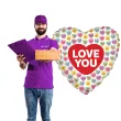 balon foliowy serce love you colors betallic 18 hrt