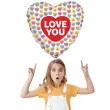 balon foliowy serce love you colors betallic 18 hrt