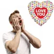 balon foliowy serce love you colors betallic 18 hrt