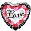 balon foliowy serce love you red rose qualatex 18 hrt