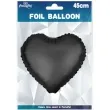 balon foliowy serce matowe czarny partypal 18 hrt