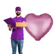 balon foliowy serce matowe rozowy ciemny partypal 18 hrt