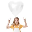 balon foliowy serce metallic matte bialy folat 18 hrt