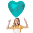 balon foliowy serce metallic matte turkusowy folat 18 hrt