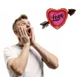 balon foliowy serce przebite strzala love rozowy betallic 36 shp