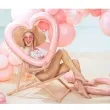 balon foliowy serce ramka rozowy jasny partydeco
