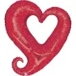 balon foliowy serce splatane czerwony betallic 37 shp