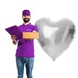 balon foliowy serce srebrny folat 18 hrt