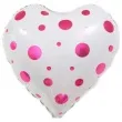 balon foliowy serce w kropki bialy oem 18 hrt