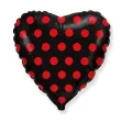 balon foliowy serce w kropki czarny flexmetal 18 hrt