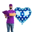 balon foliowy serce w kropki niebieskie jix 18 hrt