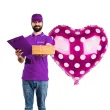 balon foliowy serce w kropki rozowe jix 18 hrt