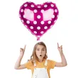 balon foliowy serce w kropki rozowe jix 18 hrt