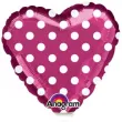 balon foliowy serce w kropki rozowy amscan 9 hrt