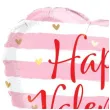 balon foliowy serce w paski happy valentines rozowy qualatex 18 hrt