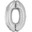 balon foliowy smart cyfra 0 srebrny godan 30 dgt