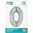 balon foliowy smart cyfra 0 srebrny godan 30 dgt