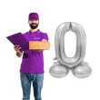 balon foliowy smart cyfra 0 stojaca srebrny godan 28 dgt