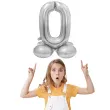 balon foliowy smart cyfra 0 stojaca srebrny godan 28 dgt