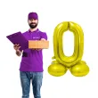 balon foliowy smart cyfra 0 stojaca zloty godan 28 dgt