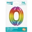 balon foliowy smart cyfra 0 teczowy godan 30 dgt