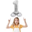 balon foliowy smart cyfra 1 stojaca srebrny godan 28 dgt