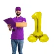 balon foliowy smart cyfra 1 stojaca zloty godan 28 dgt