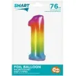 balon foliowy smart cyfra 1 teczowy godan 30 dgt